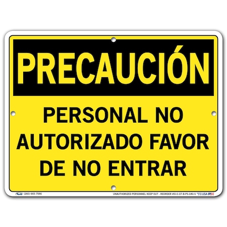 Vestil Polystyrene Sign, 9-1/2" Height, 12-1/2" Width, Polystyrene, Rectangle, Spanish SI-C-07-B-PS-040-S
